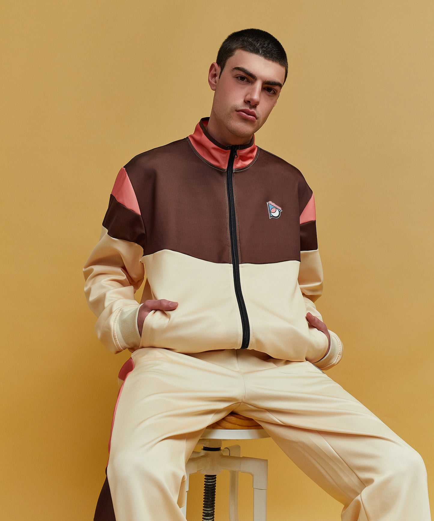 Diamond Court Track Jacket - Beige