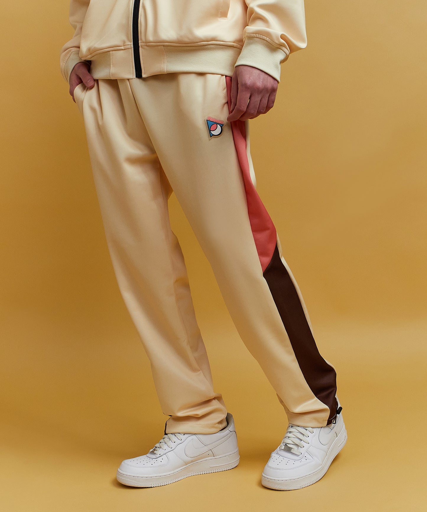 Diamond Court Track Pants - Beige