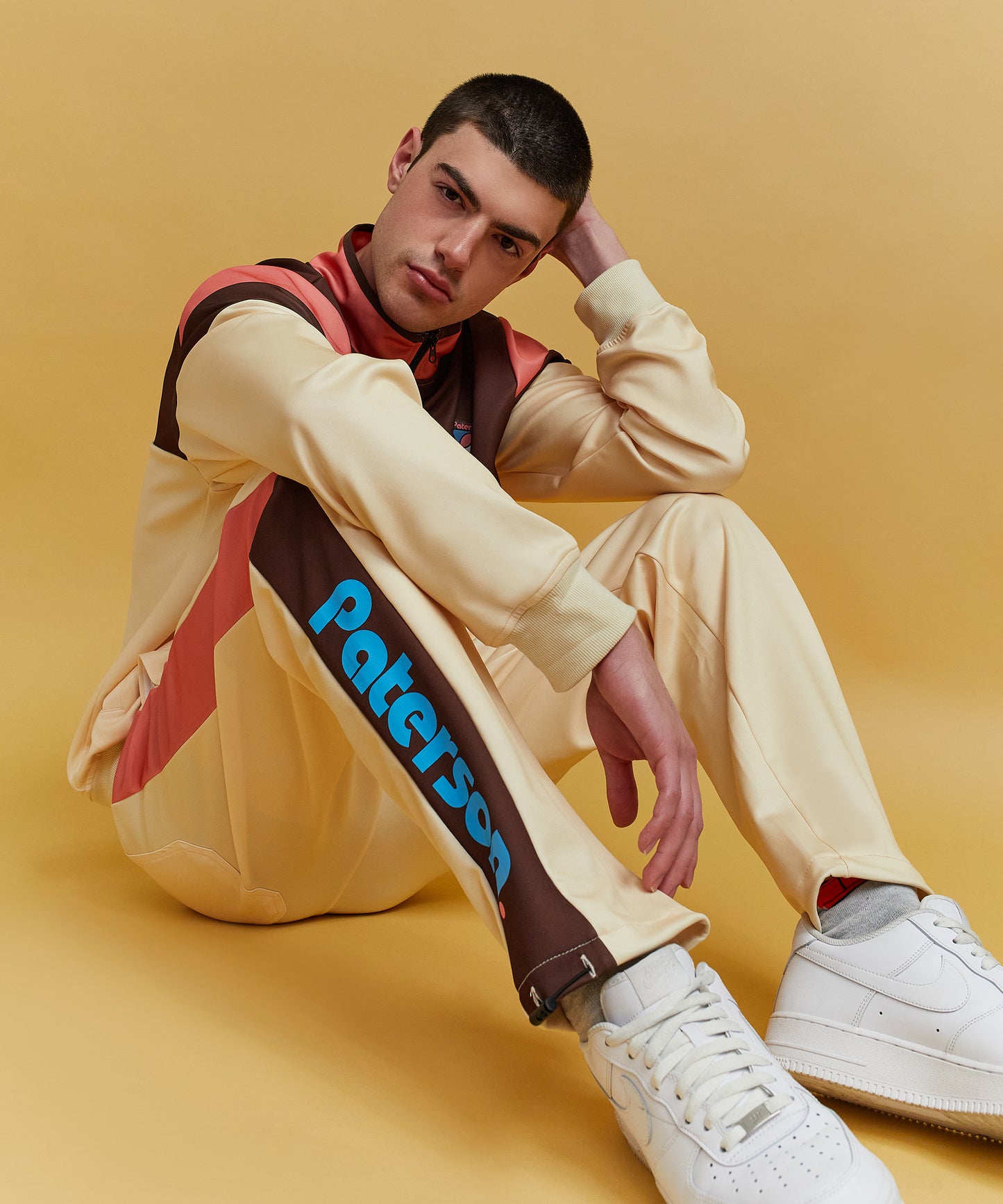 Diamond Court Track Pants - Beige