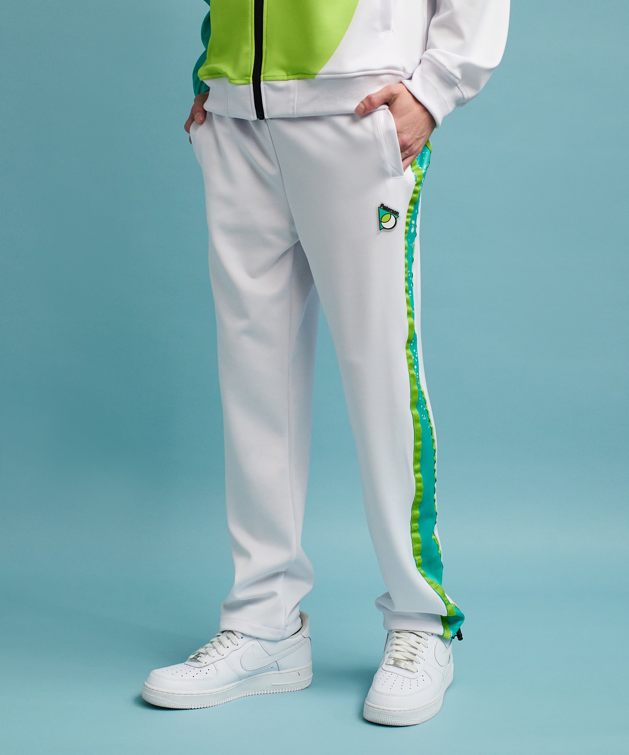 Roddick Track Pants - White And Neon – Paterson League