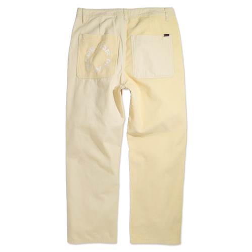 Valley Road Wide Leg Corduroy Blocked Pant (Cream) from Paterson - Back